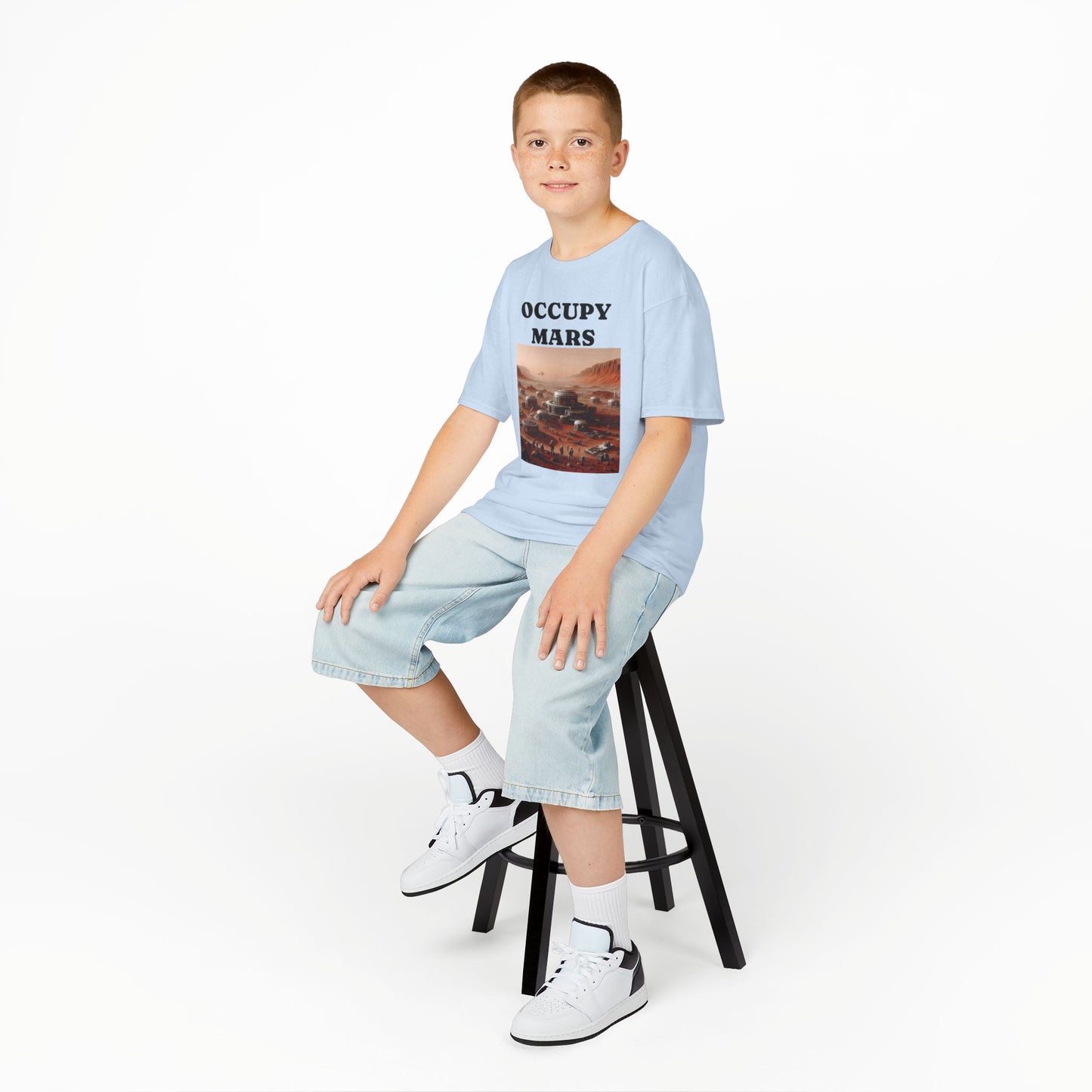Kids' Graphic Tee - Occupy Mars | Fun Space Tee, Cute Gift for Kids, Science Lovers, Casual Wear, Birthday Gift, Educational Apparel