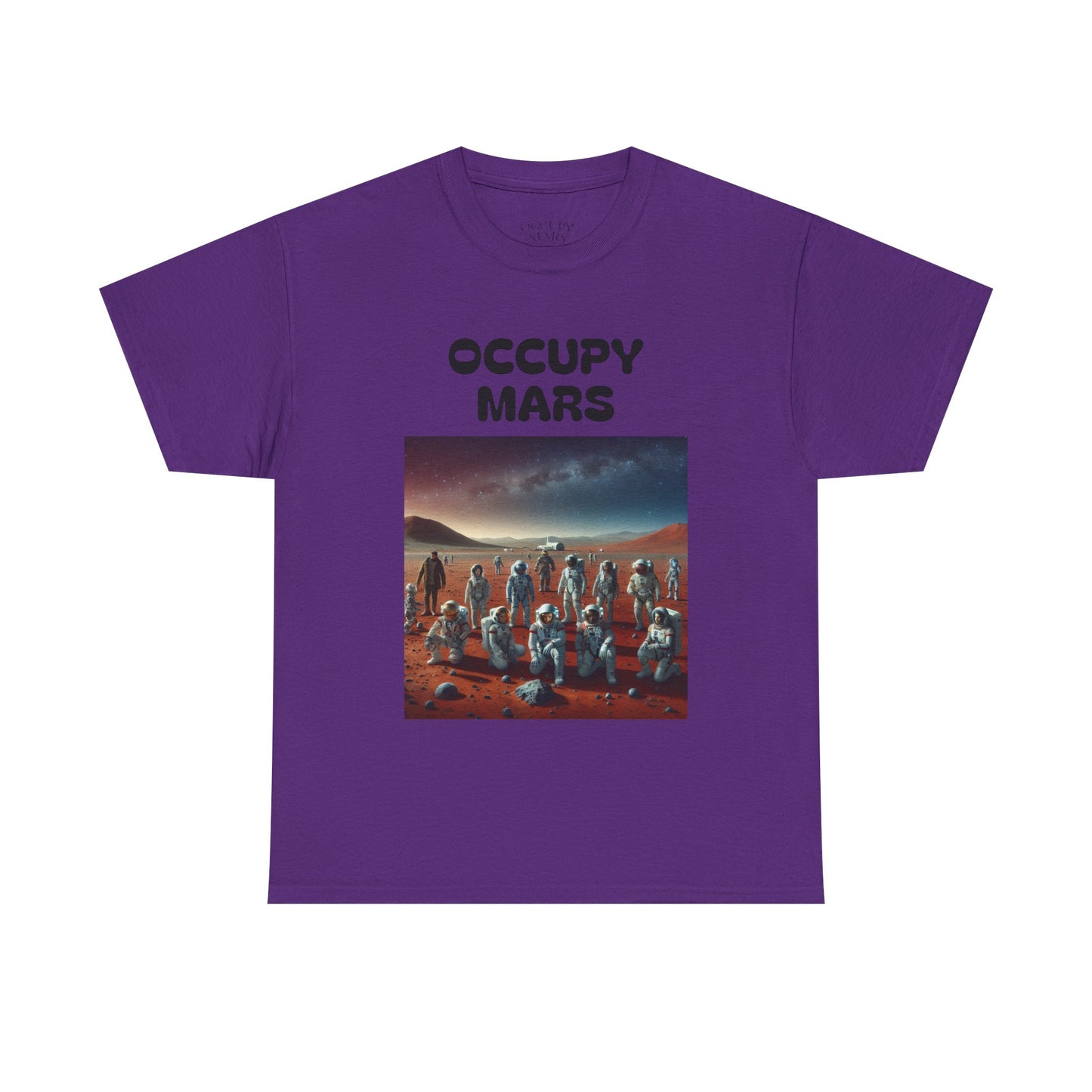 Occupy Mars Unisex Heavy Cotton Tee - Retro Sci-Fi T-Shirt, Space Theme Top, Gift for Astronomers and Space Lovers, Birthday Gift