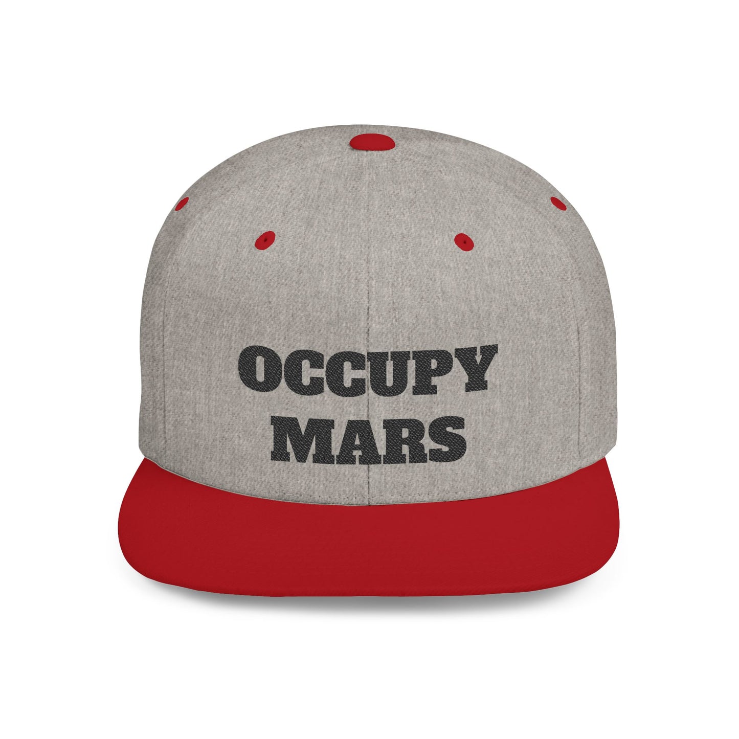 Occupy Mars Flat Bill Snapback | Space Themed Cap for Astronaut Enthusiasts, Trendy Unisex Hat, Gift for Science Lovers