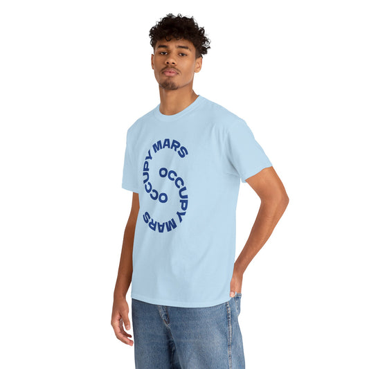 Occupy Mars Unisex Heavy Cotton Tee, Casual Statement Shirt, Gift for Space Lovers, Eco-Friendly Fashion, Fun Tee for Events