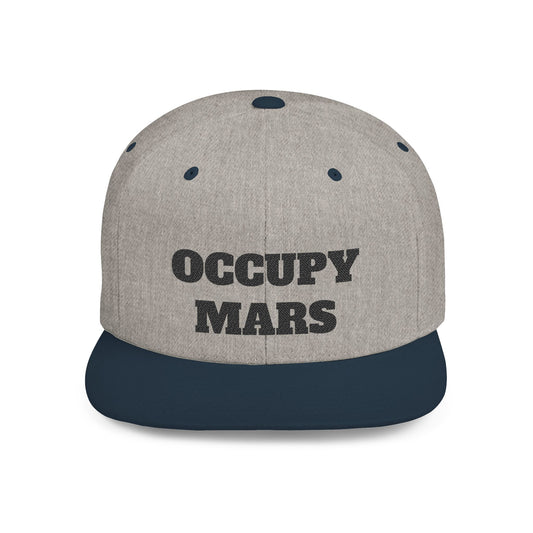 Occupy Mars Flat Bill Snapback | Space Themed Cap for Astronaut Enthusiasts, Trendy Unisex Hat, Gift for Science Lovers