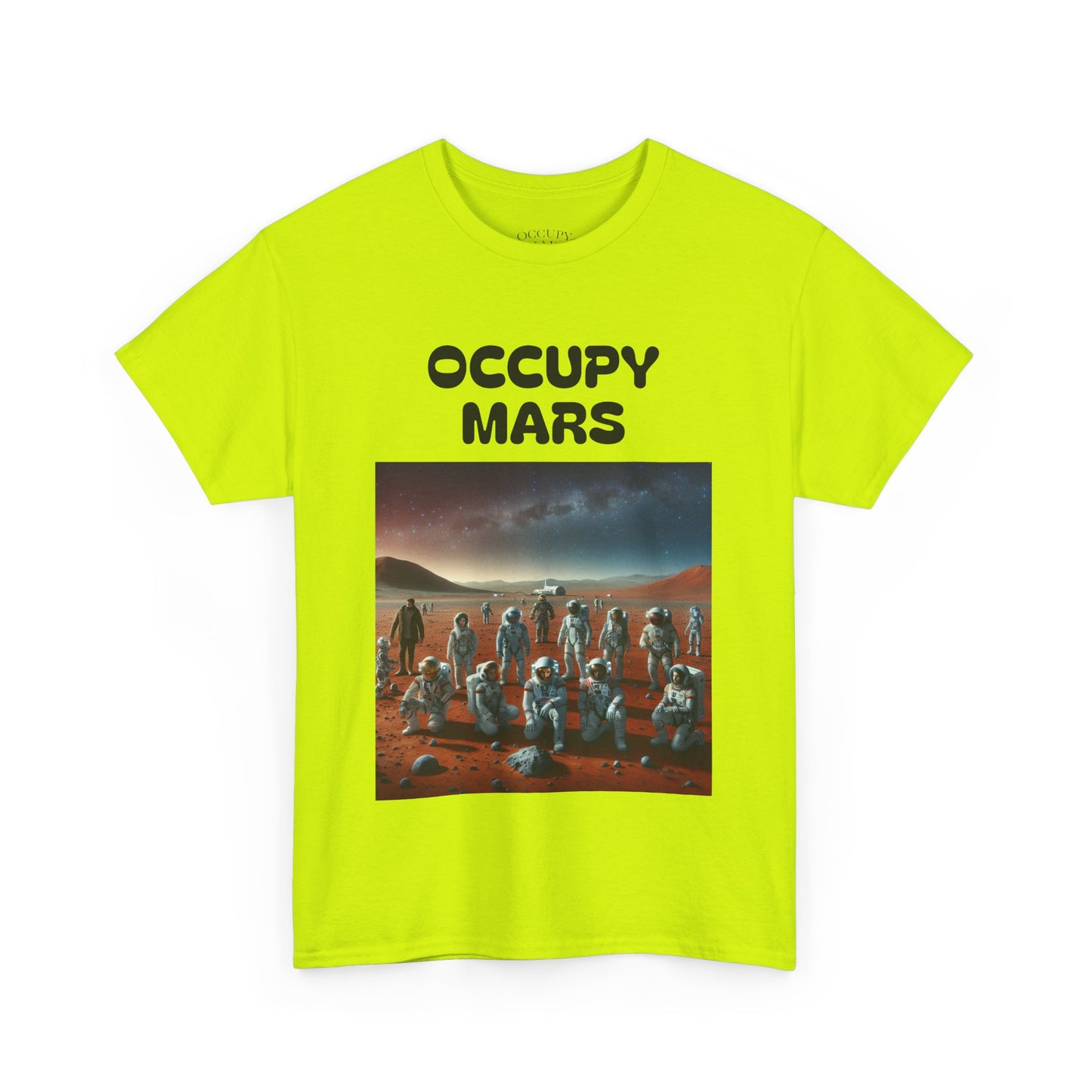 Occupy Mars Unisex Heavy Cotton Tee - Retro Sci-Fi T-Shirt, Space Theme Top, Gift for Astronomers and Space Lovers, Birthday Gift