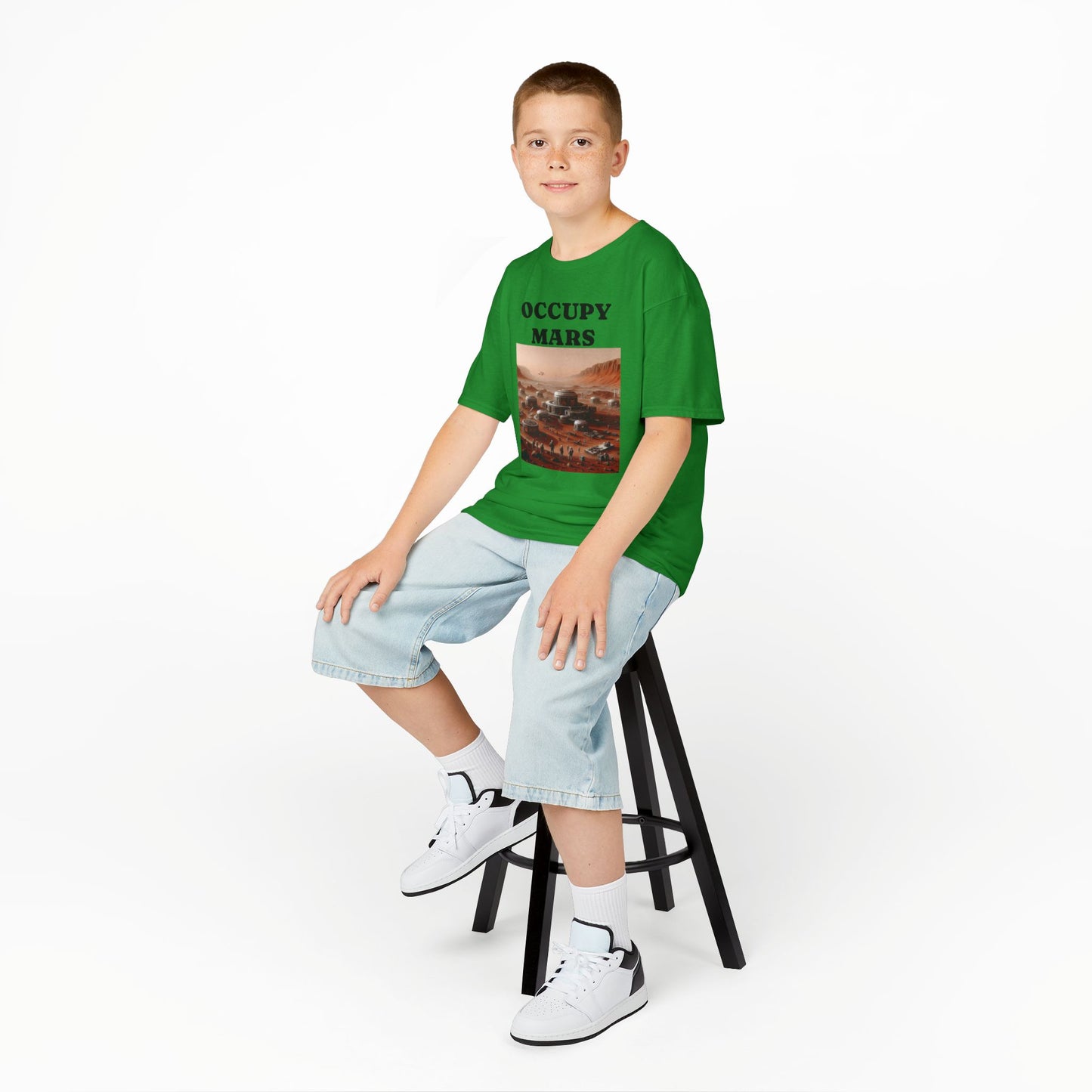 Kids' Graphic Tee - Occupy Mars | Fun Space Tee, Cute Gift for Kids, Science Lovers, Casual Wear, Birthday Gift, Educational Apparel