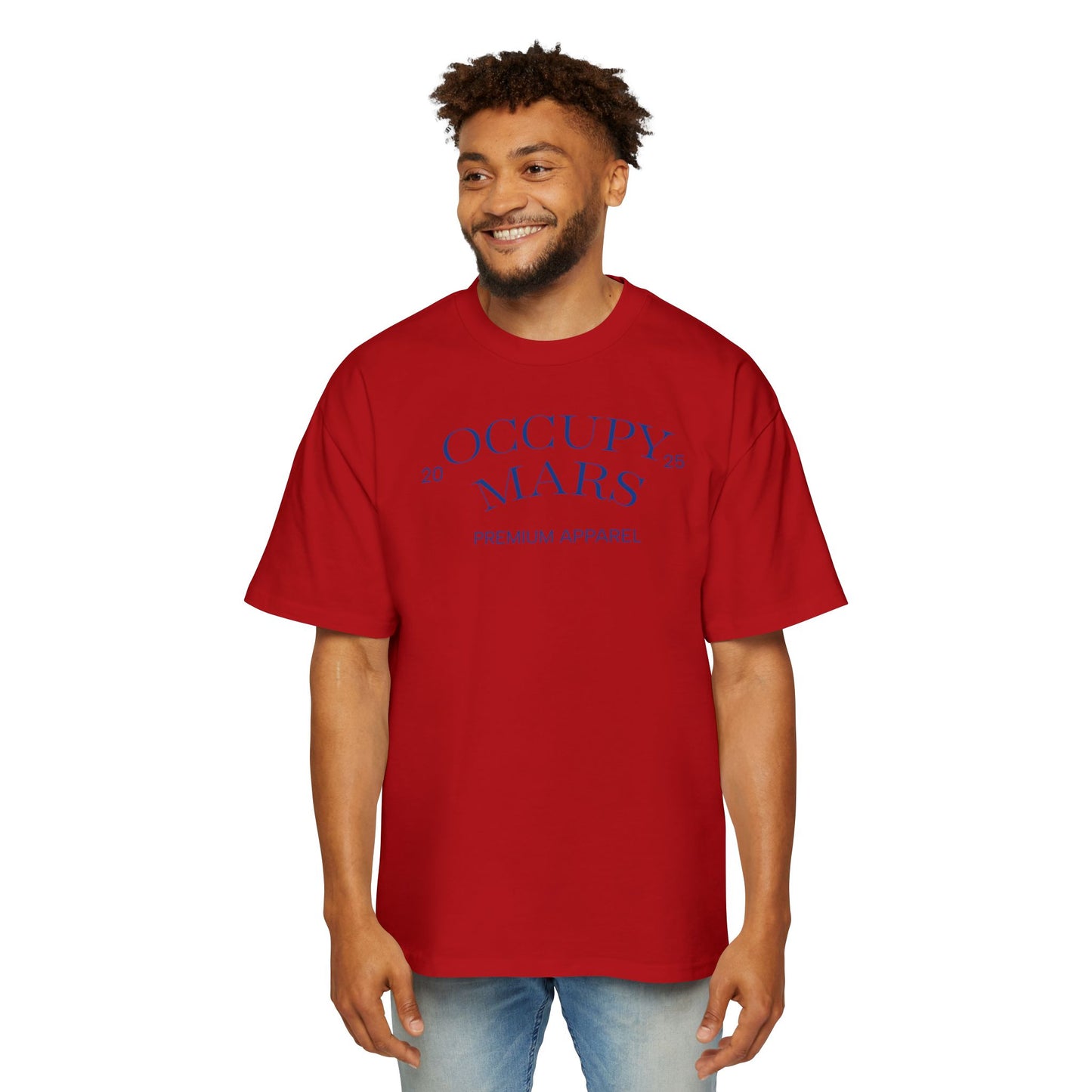 Men's Oversized Occupy Mars Tee - Space Graphic T-Shirt, Casual Streetwear, Gift for Space Enthusiasts, Summer Style, Festival Wear