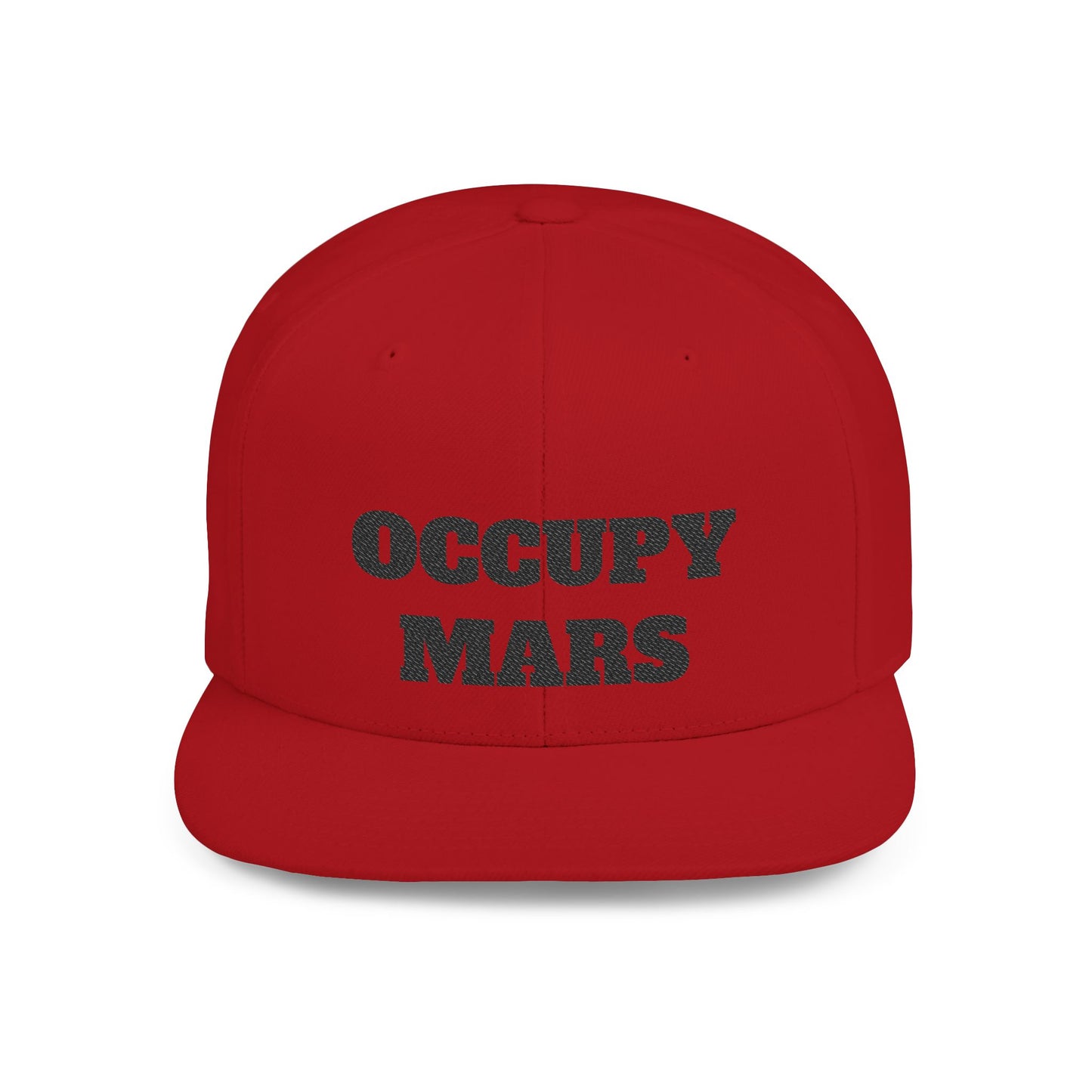 Occupy Mars Flat Bill Snapback | Space Themed Cap for Astronaut Enthusiasts, Trendy Unisex Hat, Gift for Science Lovers