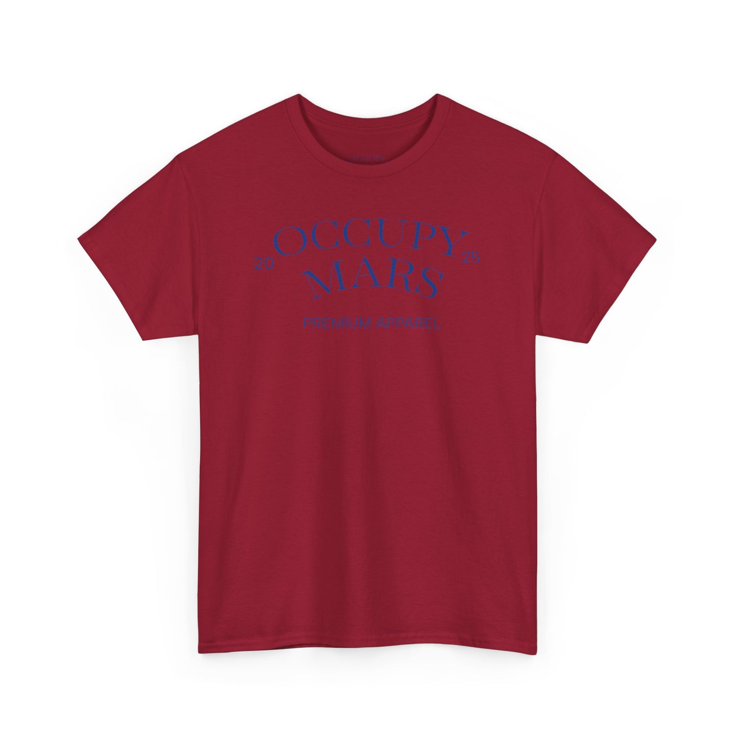 Unisex Occupy Mars Tee, Space Lover Gift, Blue Font, Trendy Cotton T-Shirt, Casual Wear, Unique Graphic Tee