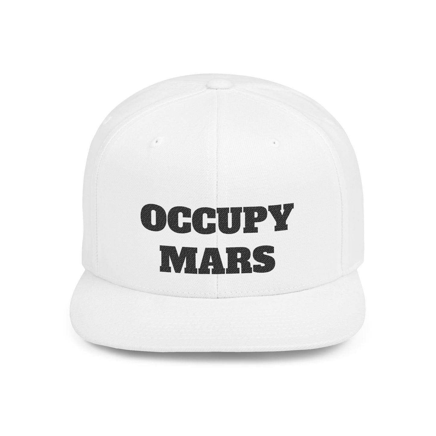 Occupy Mars Flat Bill Snapback | Space Themed Cap for Astronaut Enthusiasts, Trendy Unisex Hat, Gift for Science Lovers