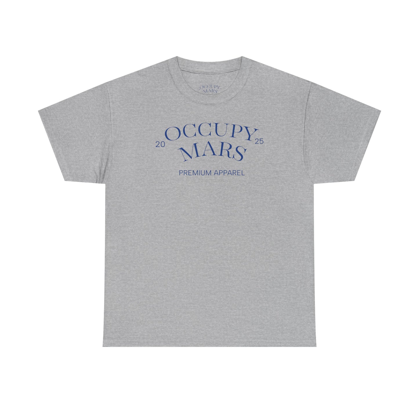 Unisex Occupy Mars Tee, Space Lover Gift, Blue Font, Trendy Cotton T-Shirt, Casual Wear, Unique Graphic Tee