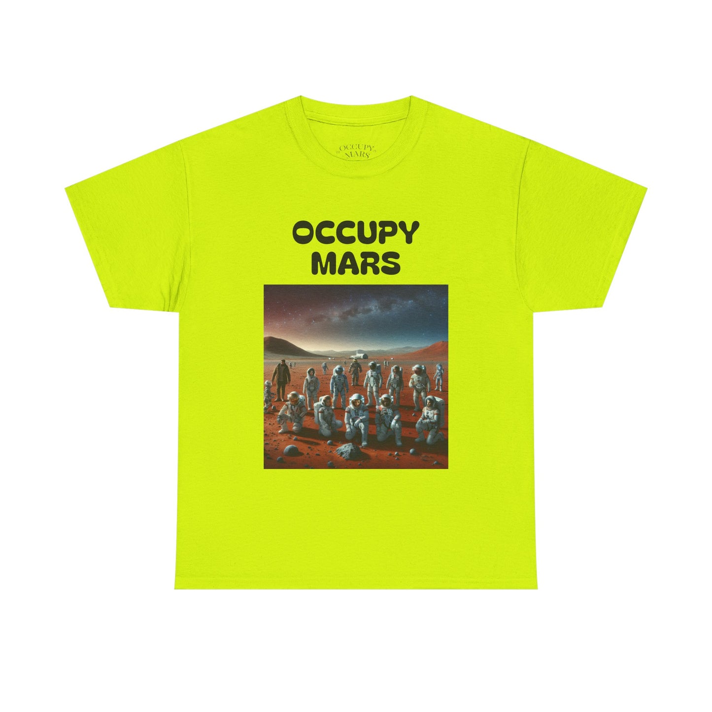 Occupy Mars Unisex Heavy Cotton Tee - Retro Sci-Fi T-Shirt, Space Theme Top, Gift for Astronomers and Space Lovers, Birthday Gift