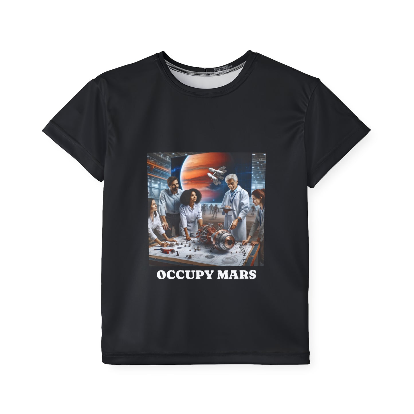 Kids Occupy Mars Sports Jersey -  Graphic Tee for Young Explorers, Space-Themed Gift, Birthday Present, Science Enthusiasts, Playful & Fun
