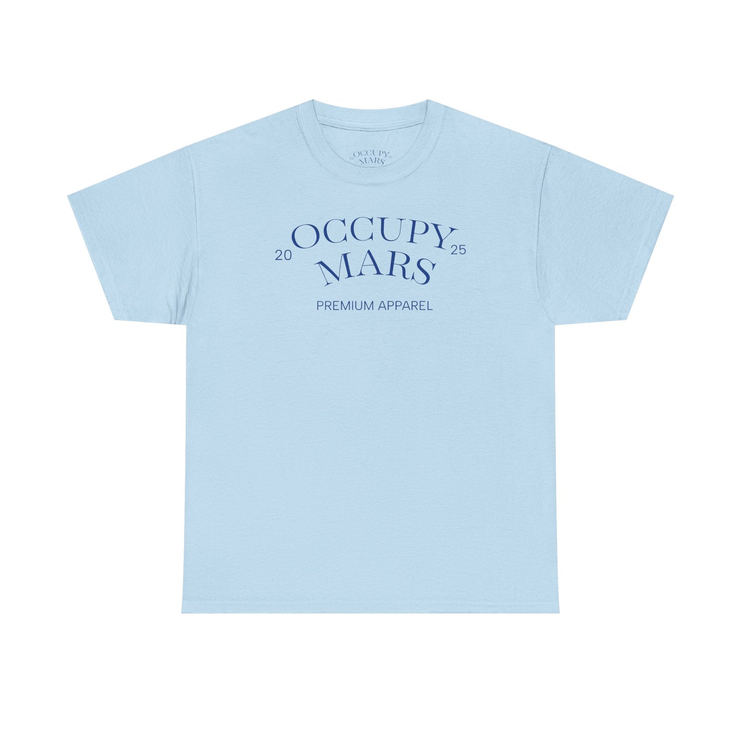 Unisex Occupy Mars Tee, Space Lover Gift, Blue Font, Trendy Cotton T-Shirt, Casual Wear, Unique Graphic Tee
