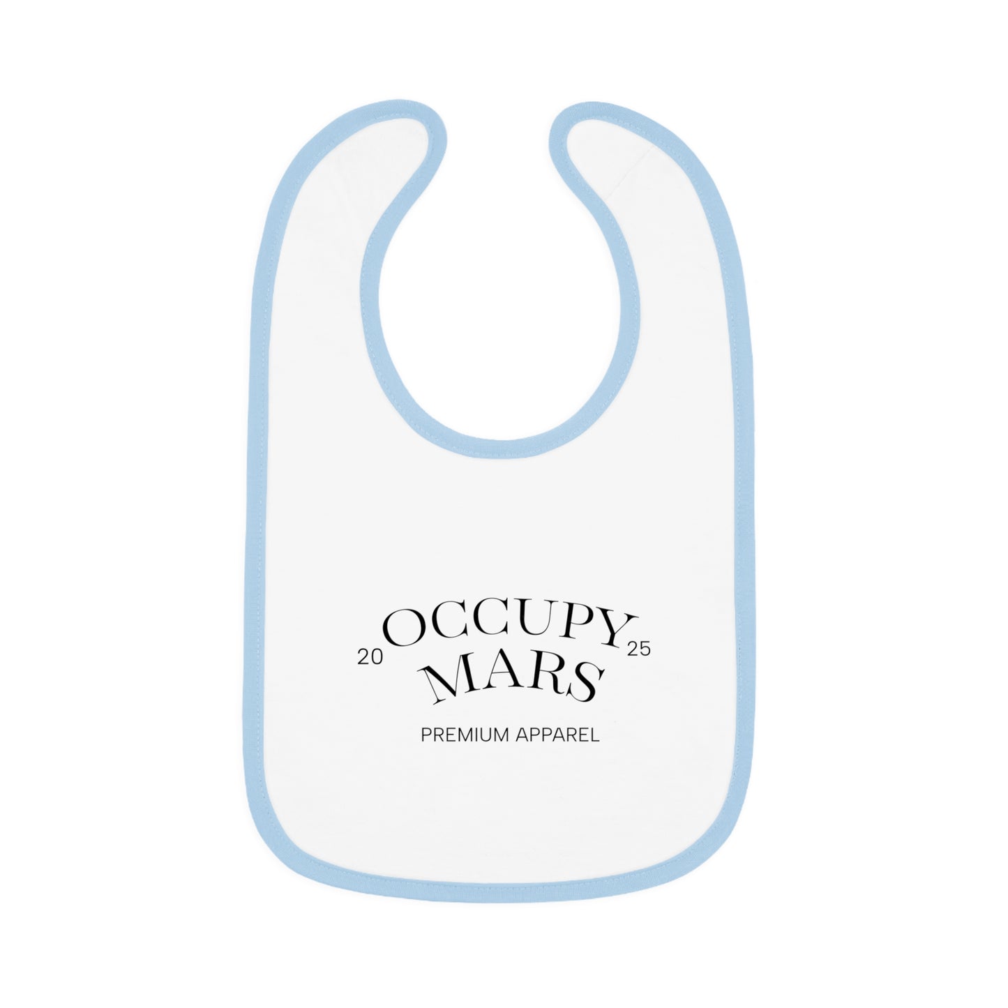 Baby Space-Themed OCCUPY MARS Apparel Bib, Cute Bib for Infants, Gift for New Parents, Unique Baby Shower Gift, Stylish Feeding Bib