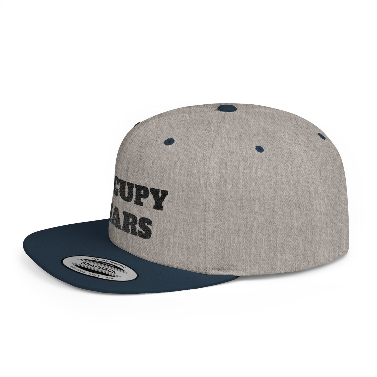 Occupy Mars Flat Bill Snapback | Space Themed Cap for Astronaut Enthusiasts, Trendy Unisex Hat, Gift for Science Lovers