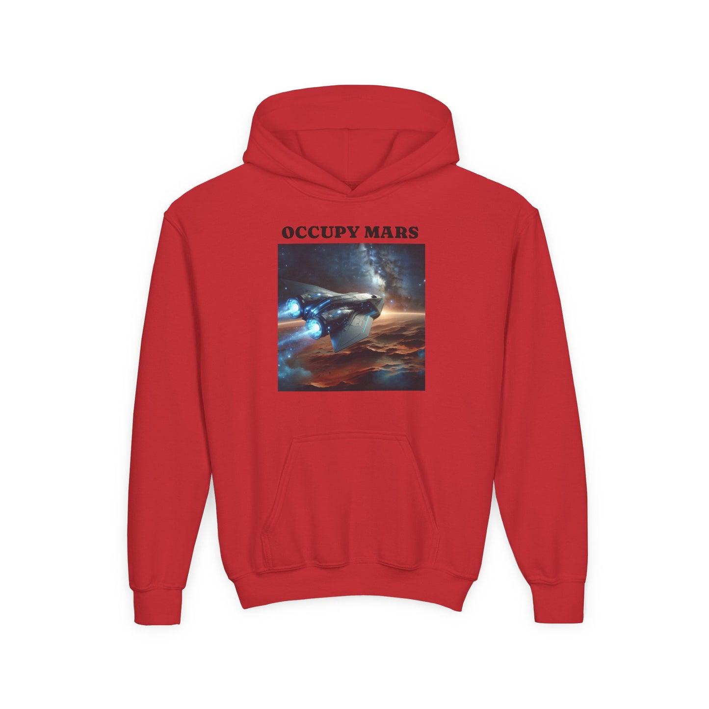 Youth Occupy Mars Sweatshirt, Sci-Fi Hoodie, Space Adventure Apparel, Gift for Kids, Casual Wear