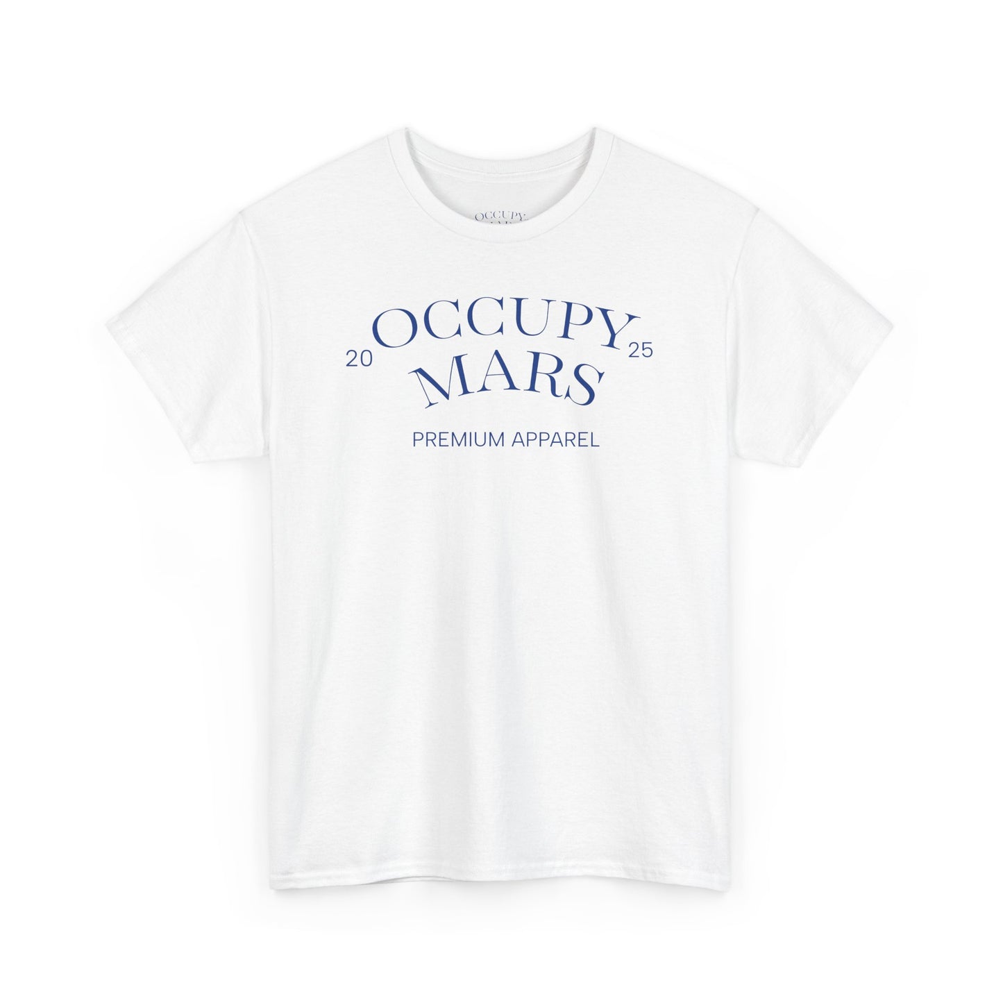 Unisex Occupy Mars Tee, Space Lover Gift, Blue Font, Trendy Cotton T-Shirt, Casual Wear, Unique Graphic Tee