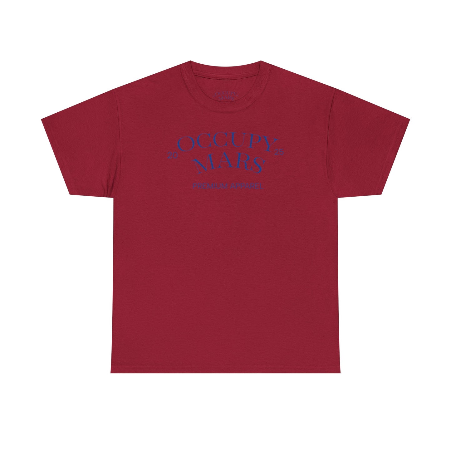 Unisex Occupy Mars Tee, Space Lover Gift, Blue Font, Trendy Cotton T-Shirt, Casual Wear, Unique Graphic Tee