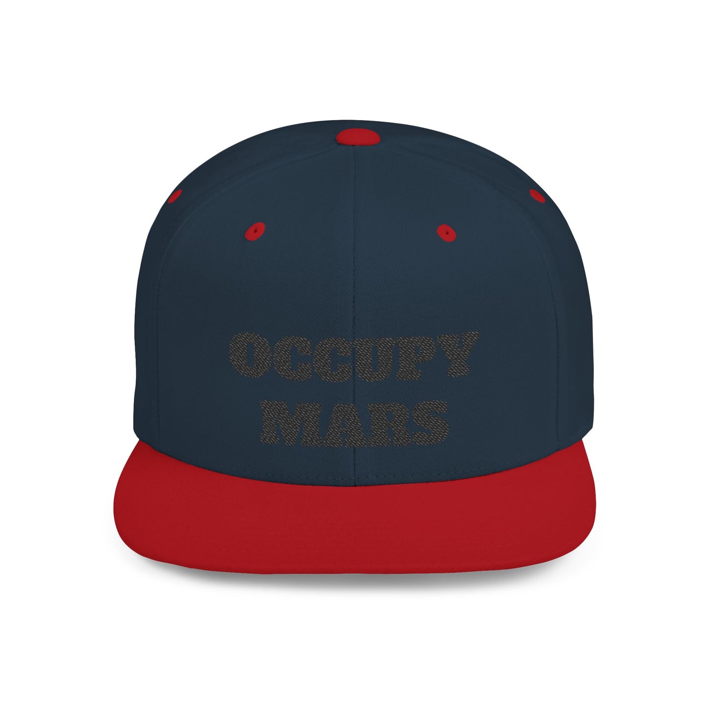 Occupy Mars Flat Bill Snapback | Space Themed Cap for Astronaut Enthusiasts, Trendy Unisex Hat, Gift for Science Lovers