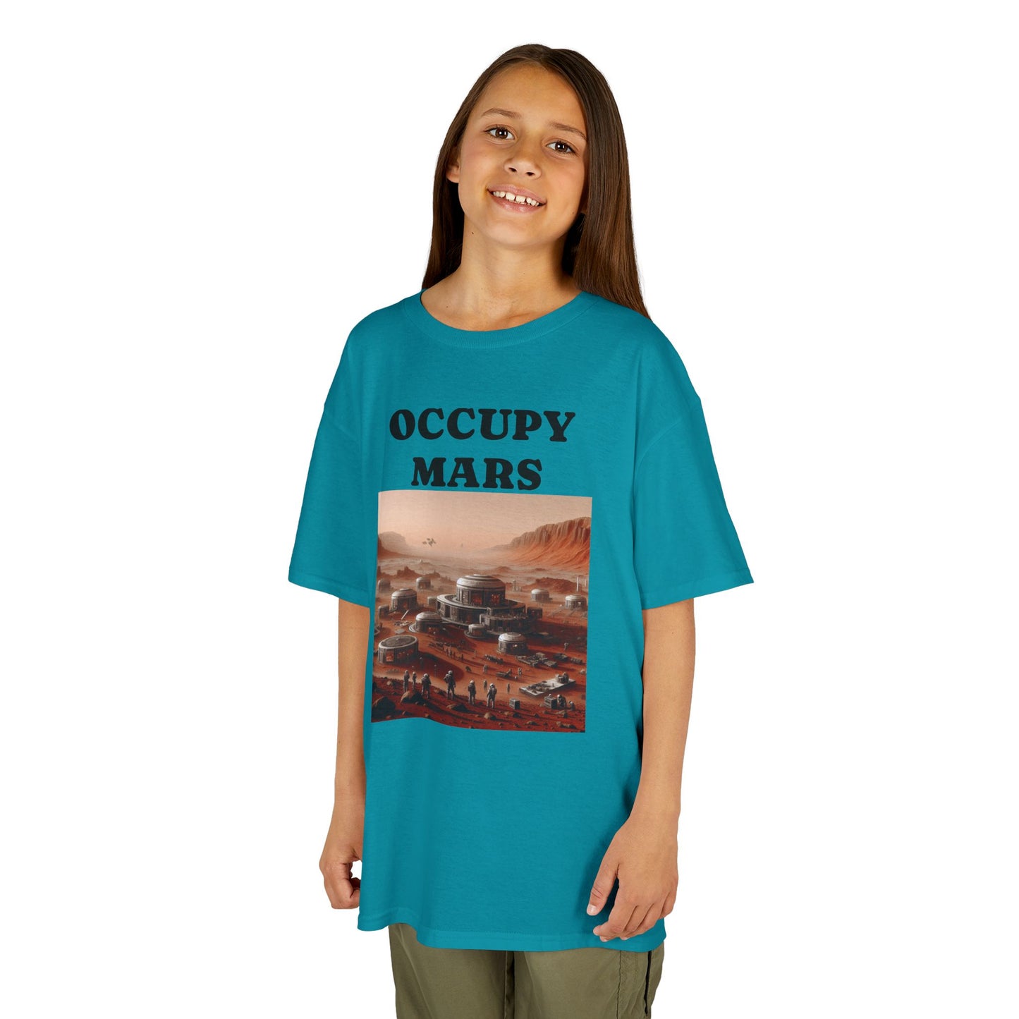 Kids' Graphic Tee - Occupy Mars | Fun Space Tee, Cute Gift for Kids, Science Lovers, Casual Wear, Birthday Gift, Educational Apparel