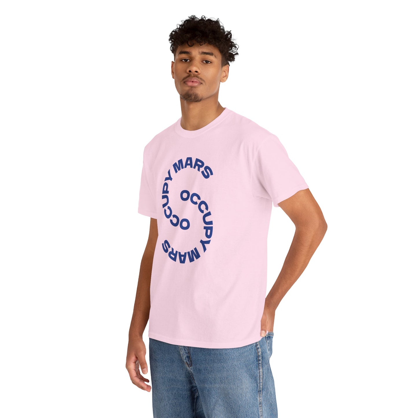 Occupy Mars Unisex Heavy Cotton Tee, Casual Statement Shirt, Gift for Space Lovers, Eco-Friendly Fashion, Fun Tee for Events