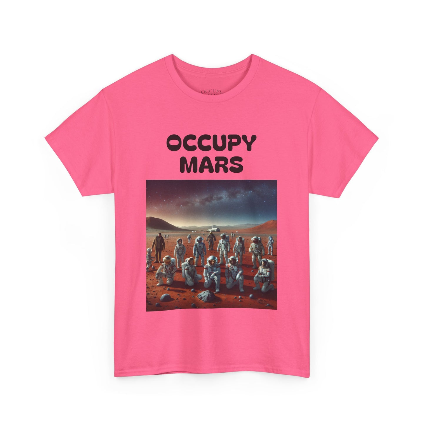 Occupy Mars Unisex Heavy Cotton Tee - Retro Sci-Fi T-Shirt, Space Theme Top, Gift for Astronomers and Space Lovers, Birthday Gift