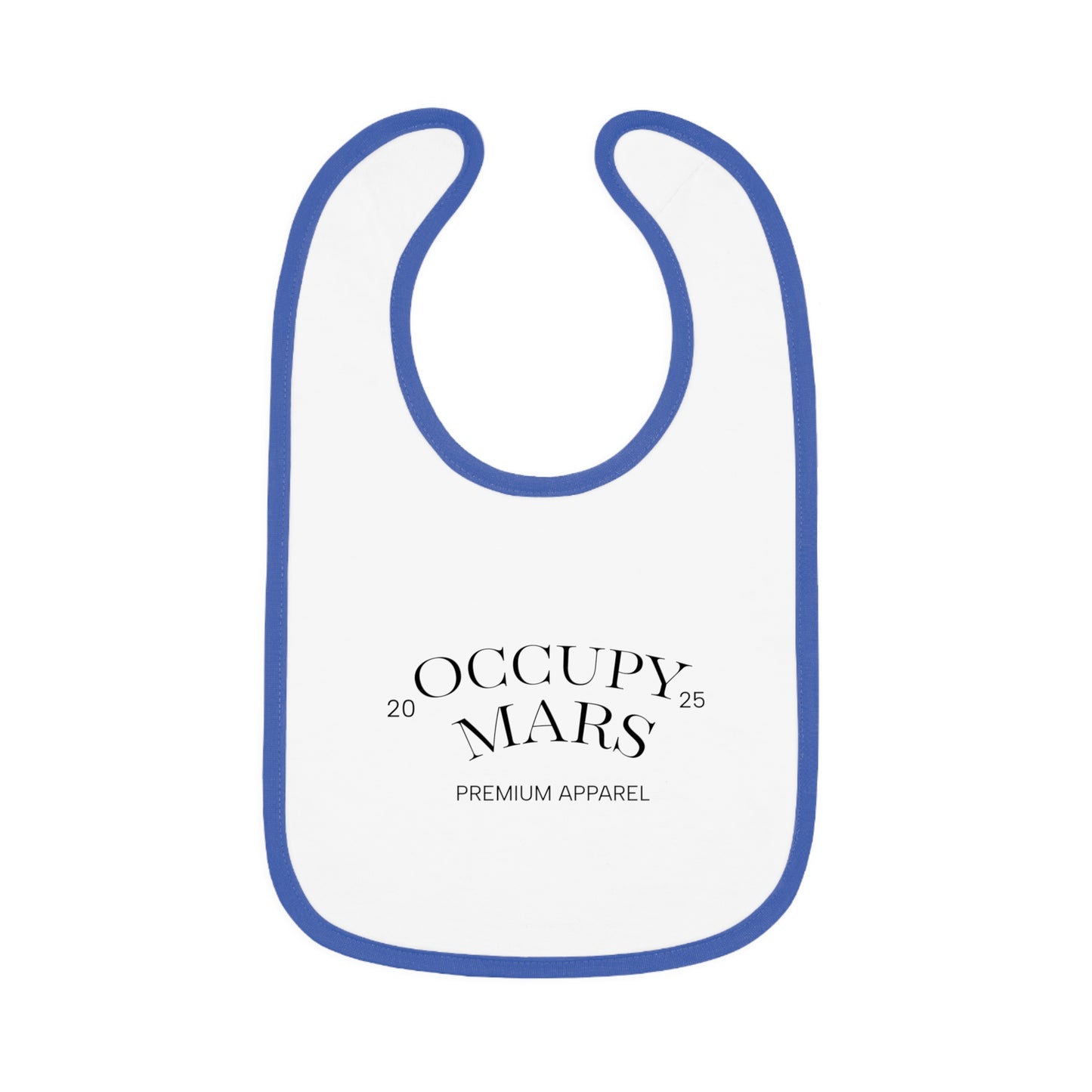 Baby Space-Themed OCCUPY MARS Apparel Bib, Cute Bib for Infants, Gift for New Parents, Unique Baby Shower Gift, Stylish Feeding Bib