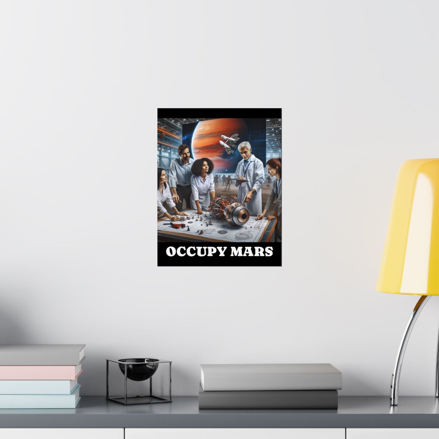 Inspirational Occupy Mars Satin Poster, Sci-Fi Artwork, Space Exploration Decor, Unique Wall Art, Gift for Astronaut Lovers