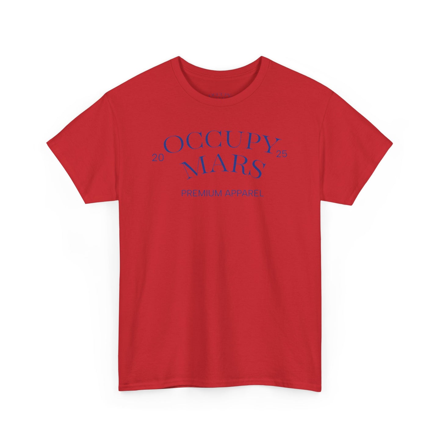 Unisex Occupy Mars Tee, Space Lover Gift, Blue Font, Trendy Cotton T-Shirt, Casual Wear, Unique Graphic Tee
